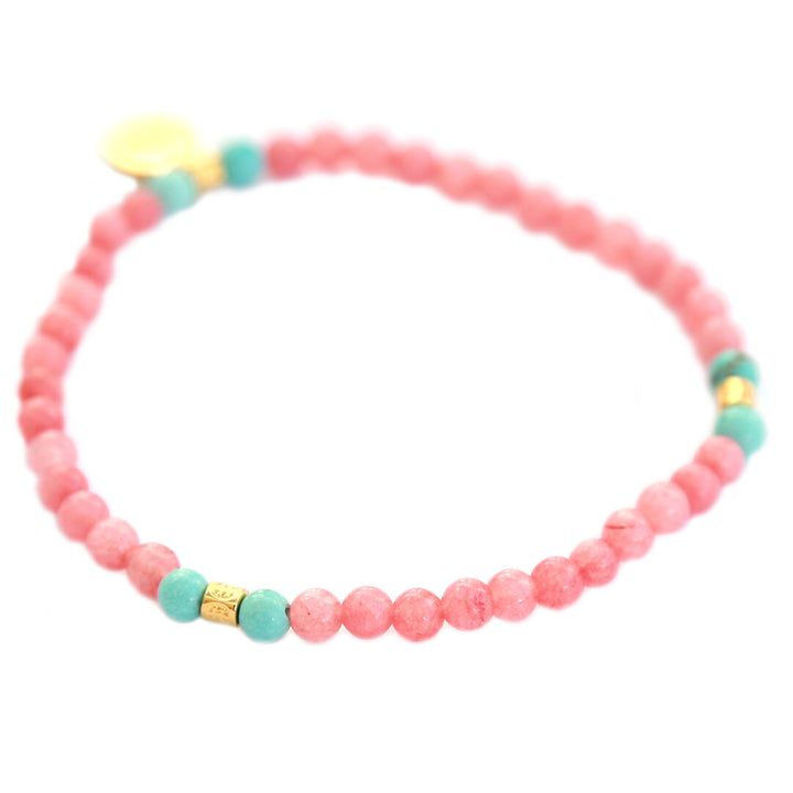 Bracelet Rhodonite gemstone coral