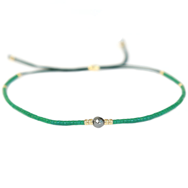 Miyuki bracelet green stone