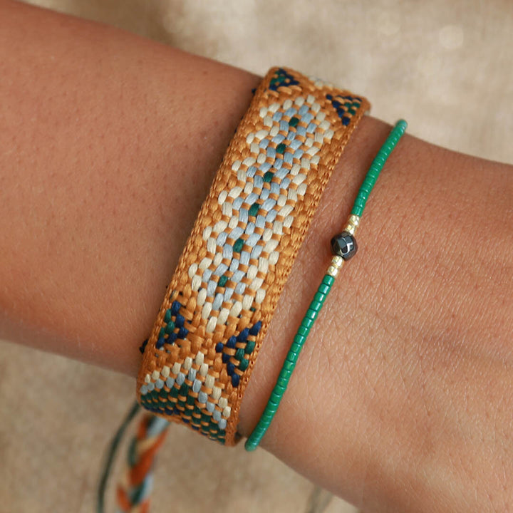 Miyuki armband green stone