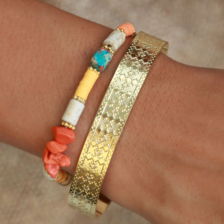 Gold bangle bracelet galaxy