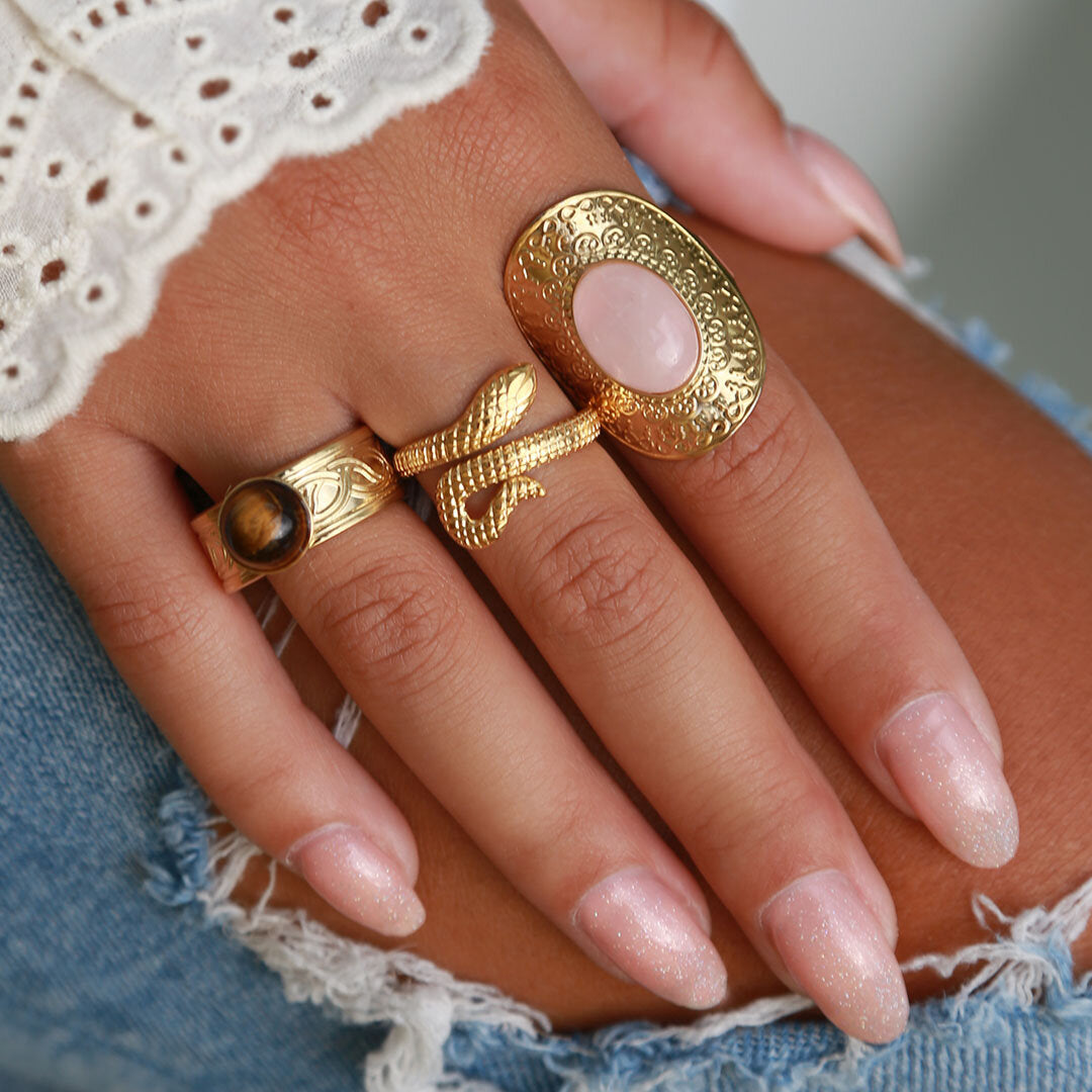 Ring gemstone tigereye gold