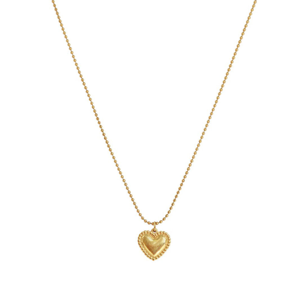 Gold necklace full heart