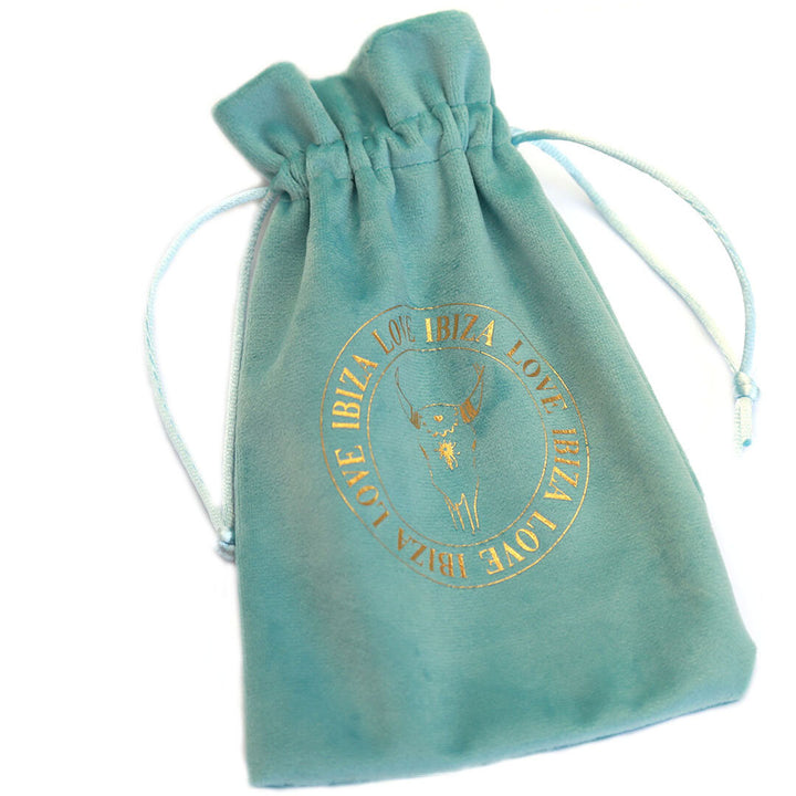 Sac cadeau velours vert de mer