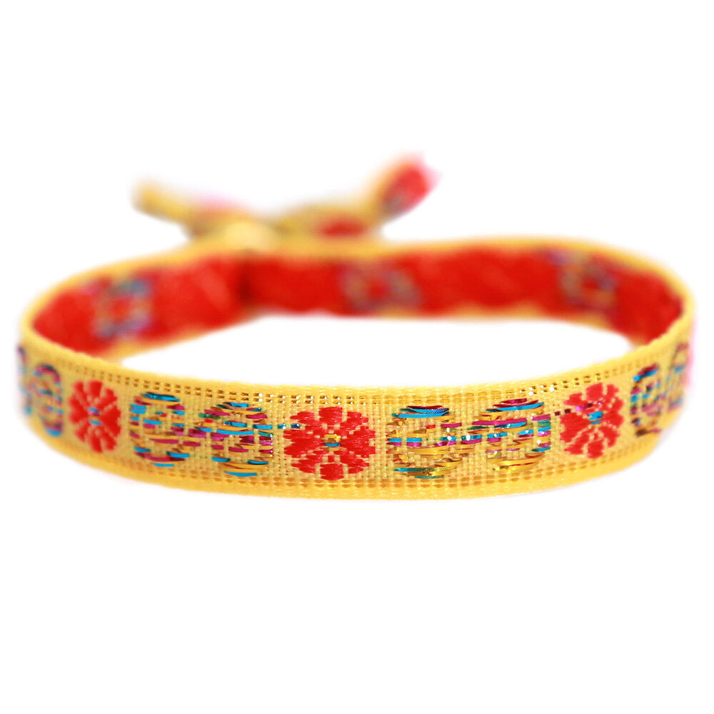 Woven bracelet flower yellow