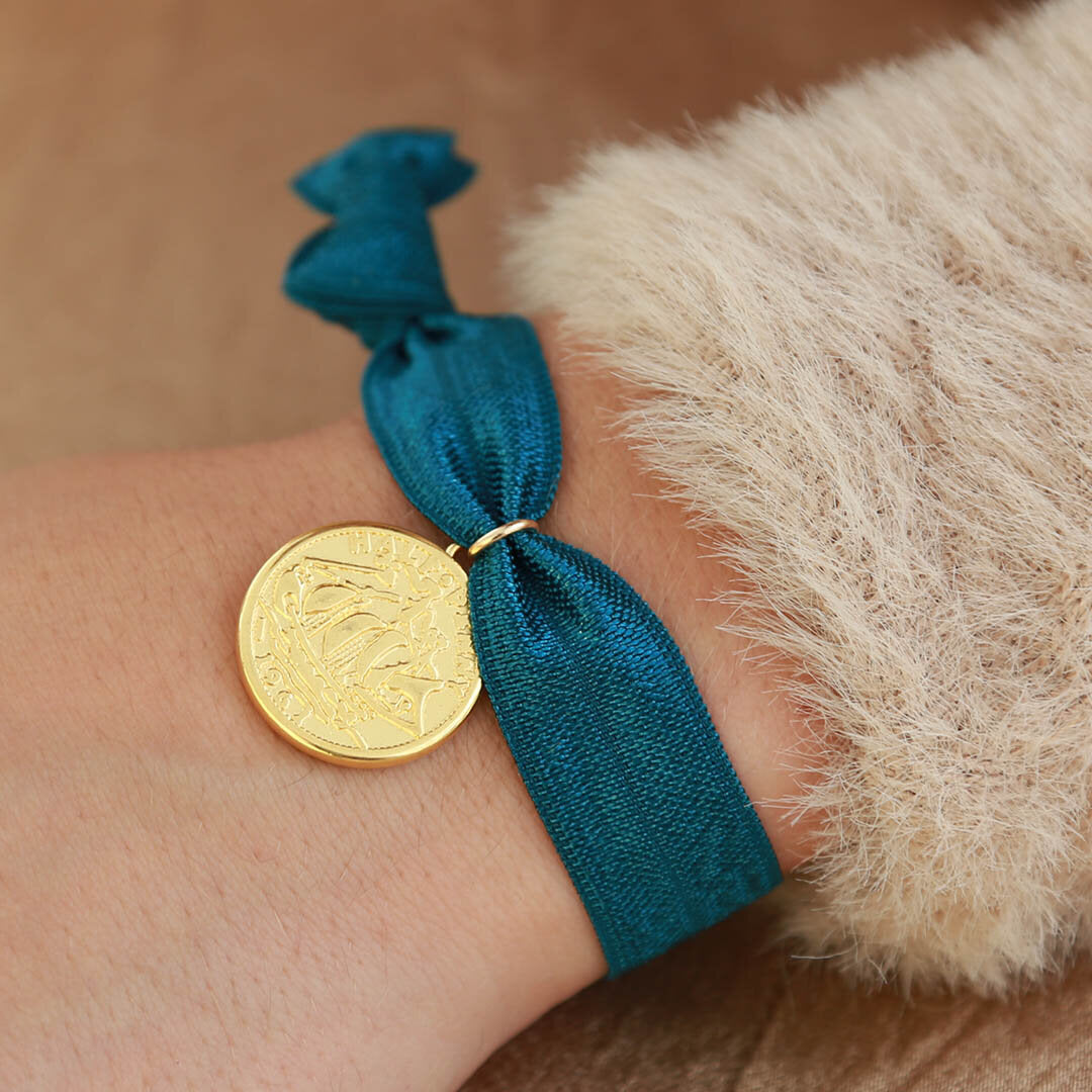 Ibiza armband royal blue coin