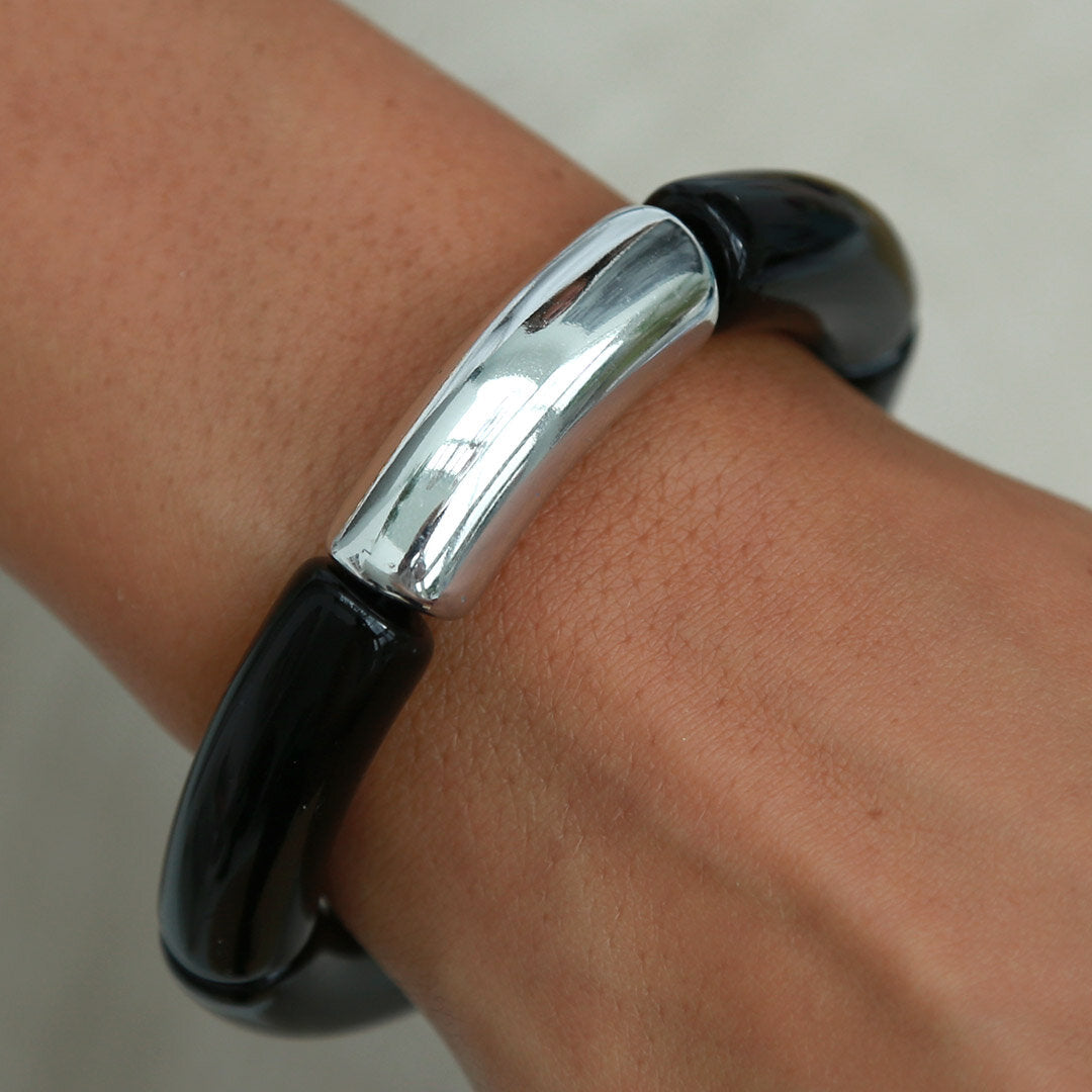 Armband penne black silver