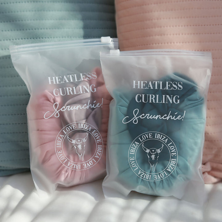 Heatless curls scrunchie champagne