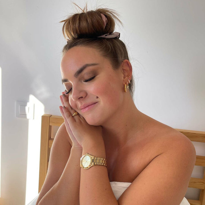 Heatless curls scrunchie champagne
