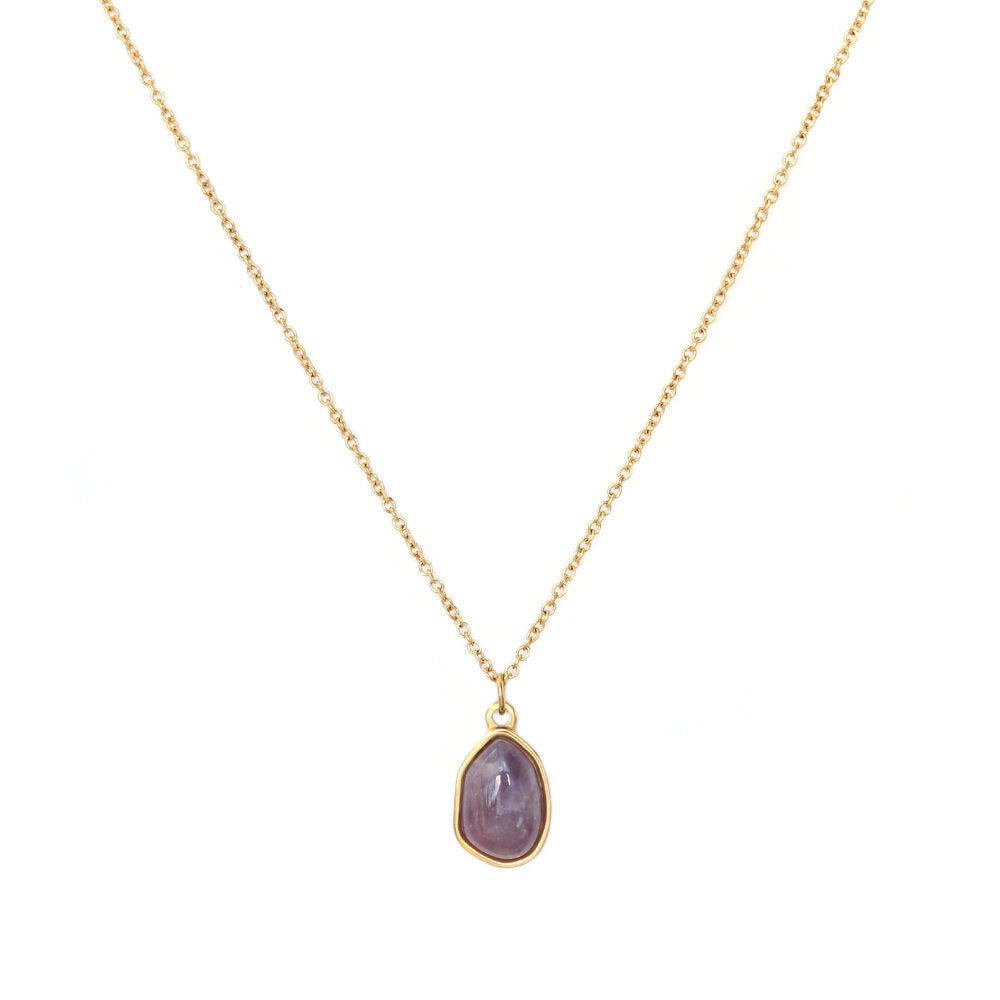 Collar de oro con piedra preciosa amatista