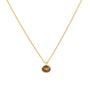 Gold necklace gemstone little jade