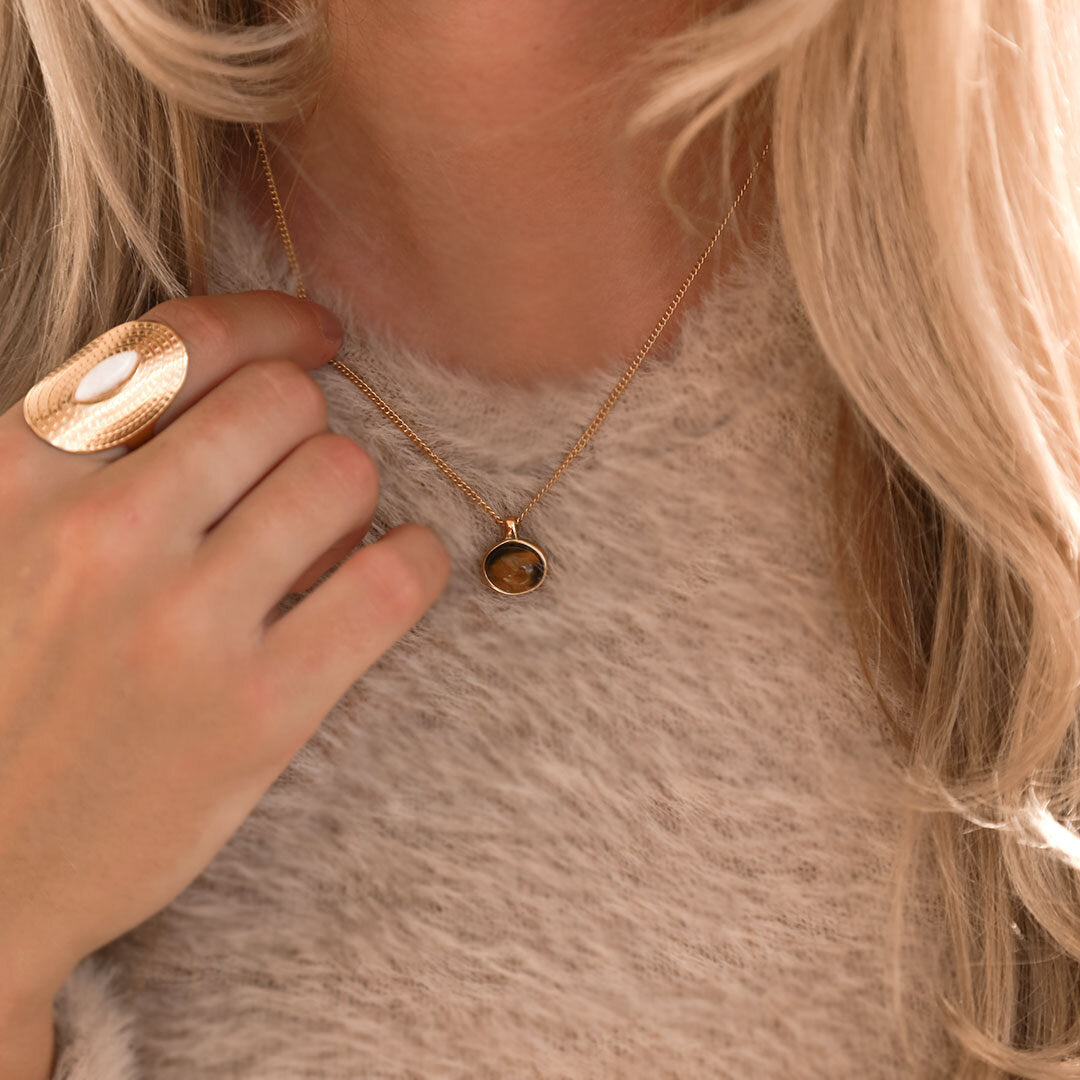 Goldene Kette gemstone tigereye