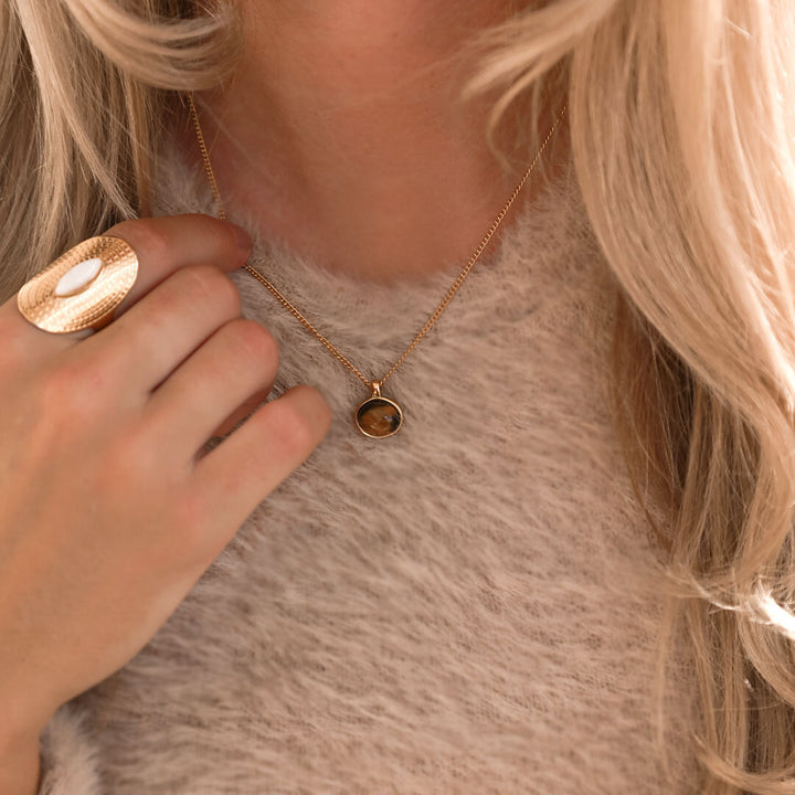 Goldene Kette gemstone tigereye