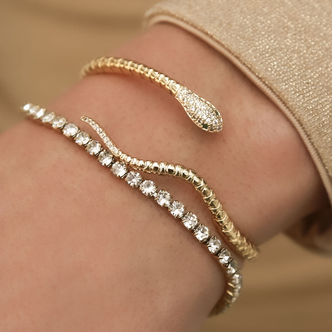 Gold bracelet covered in diamonds