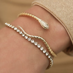 Gold bracelet covered in diamonds