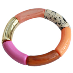 Brazalete penne splash naranja rosa