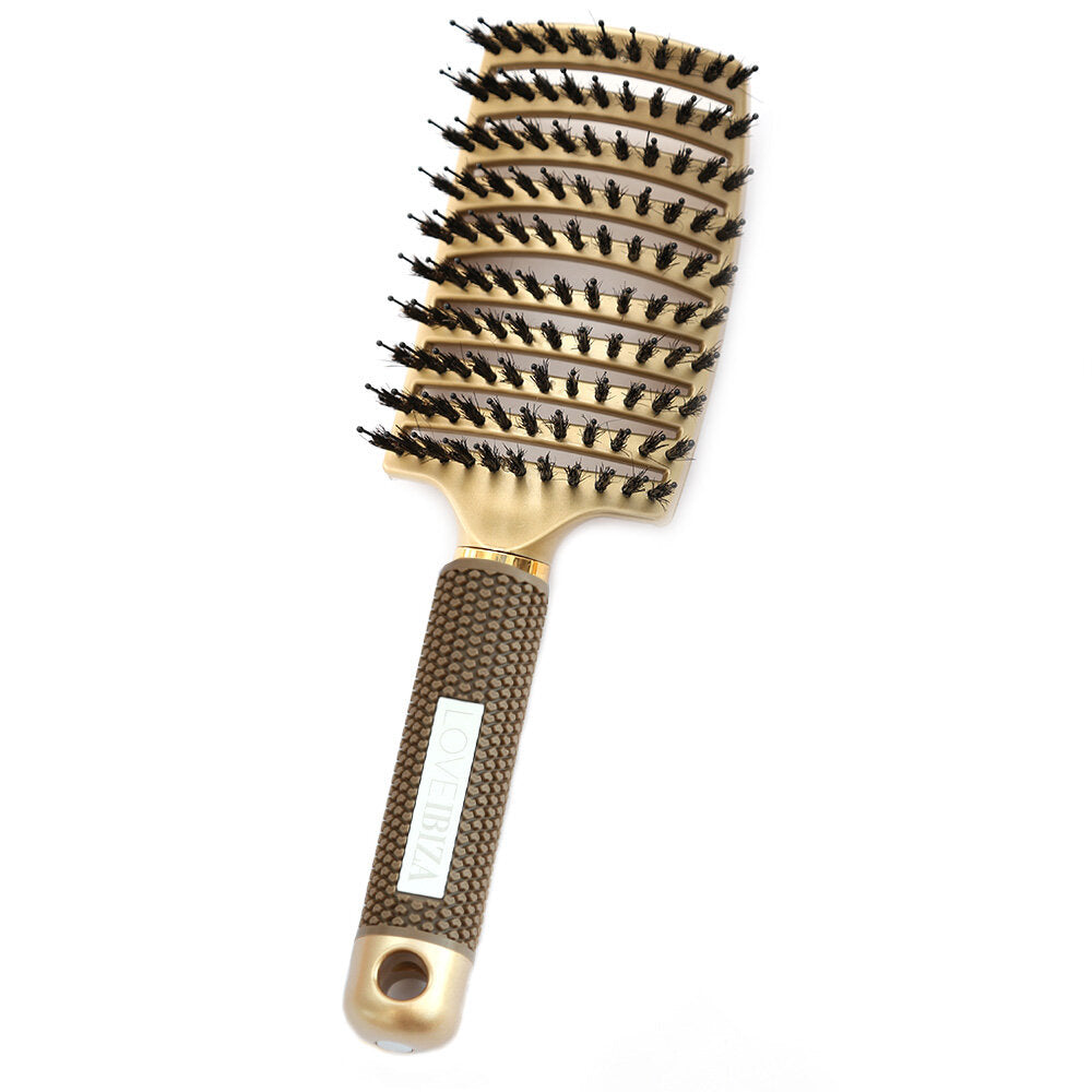 Anti-tangle hairbrush gold