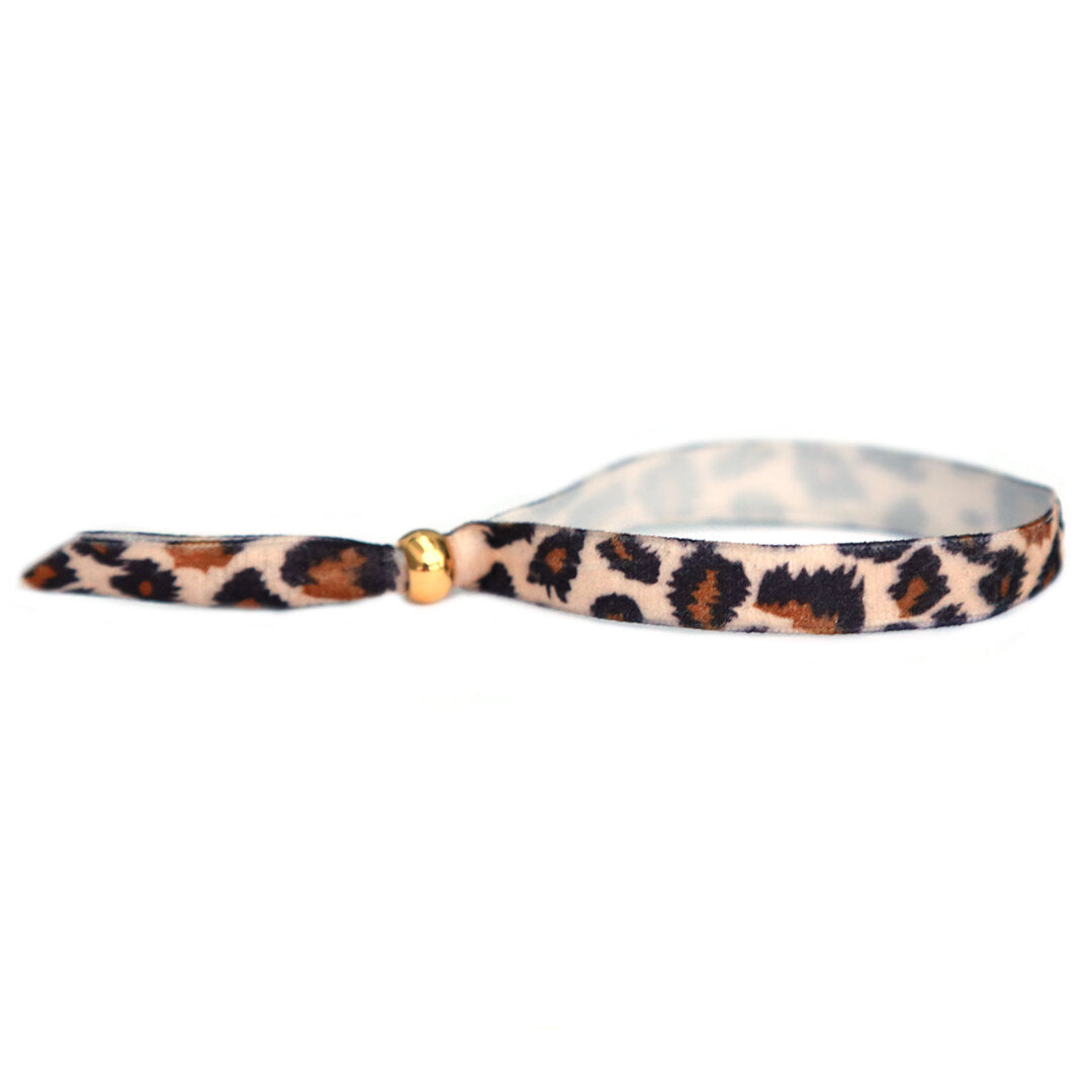 Velvet armbandje leopard