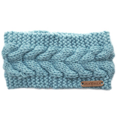 Gebreide haarband blauw