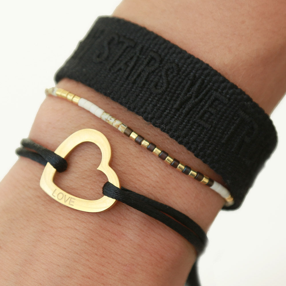 Armband sweet love zwart