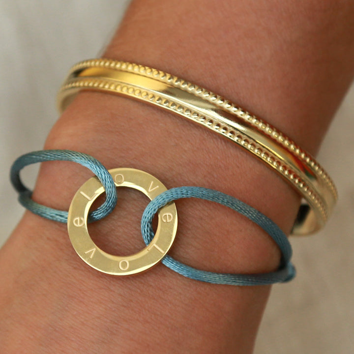 Bracelet circle love dolphin blue