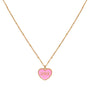 Gold necklace white heart