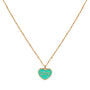Gold necklace pink heart love