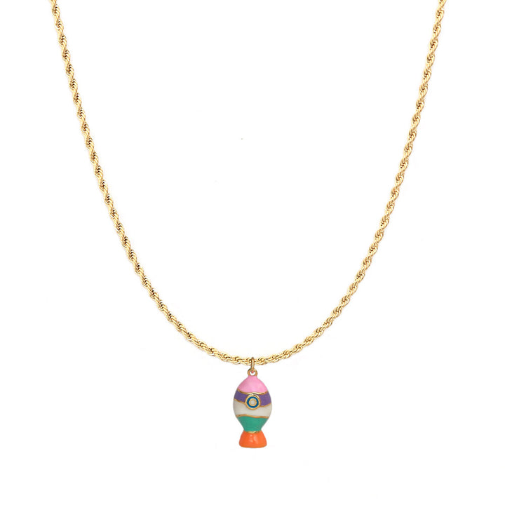 Goldene Kette Hippy Fish
