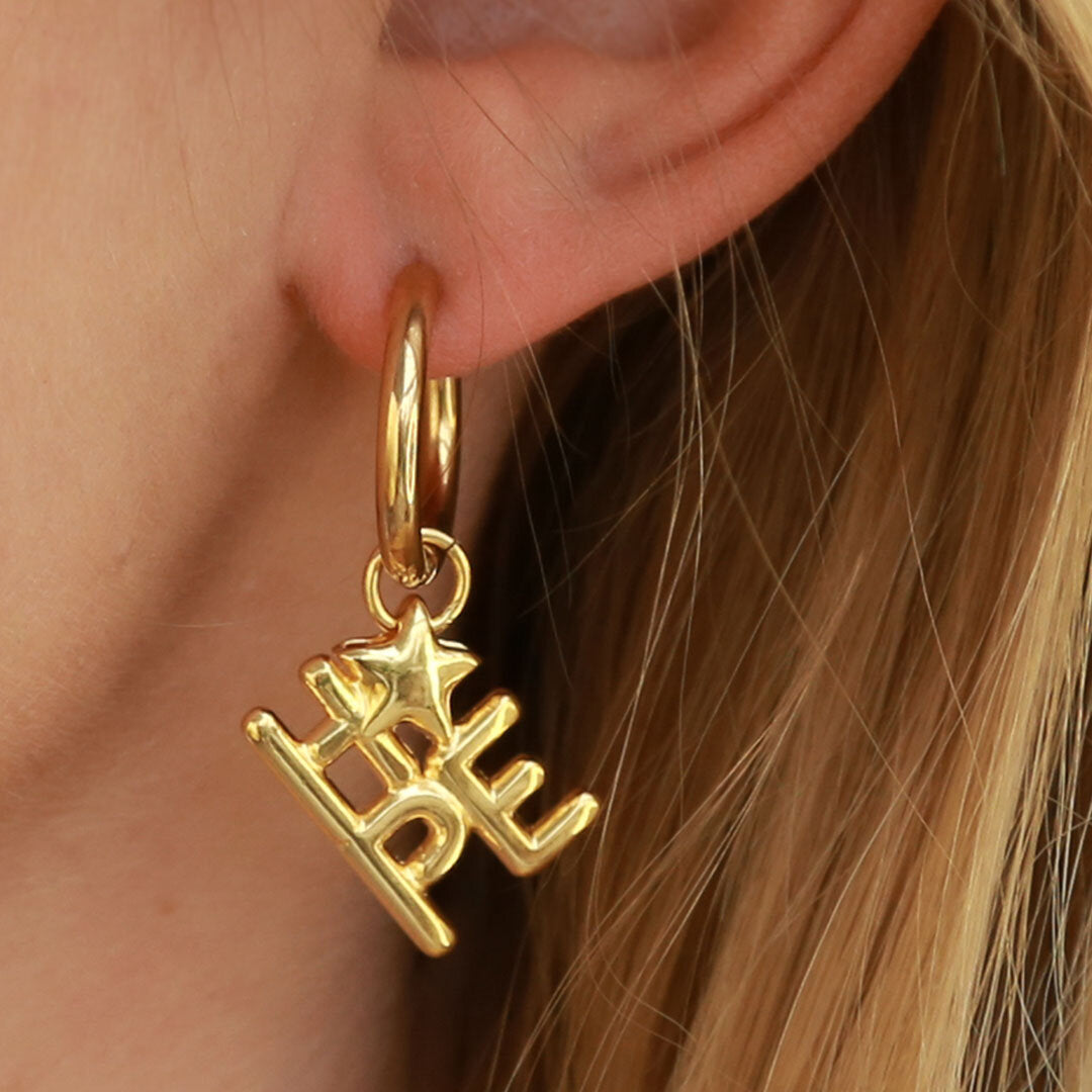 Gold earrings hope