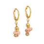 Gold earrings Vedra pink