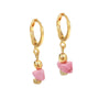 Gold earrings vedra marble red