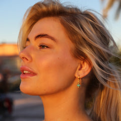 Gold earrings Vedra turquoise