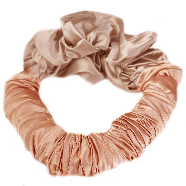 Heatless curls scrunchie champagne