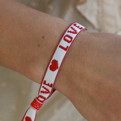 Gewebtes armband  white love