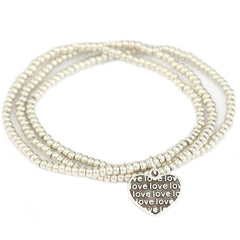 Ensemble de bracelets love argent