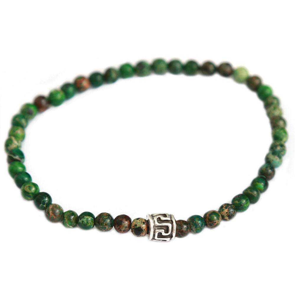 Bracelet  jade green stone for men