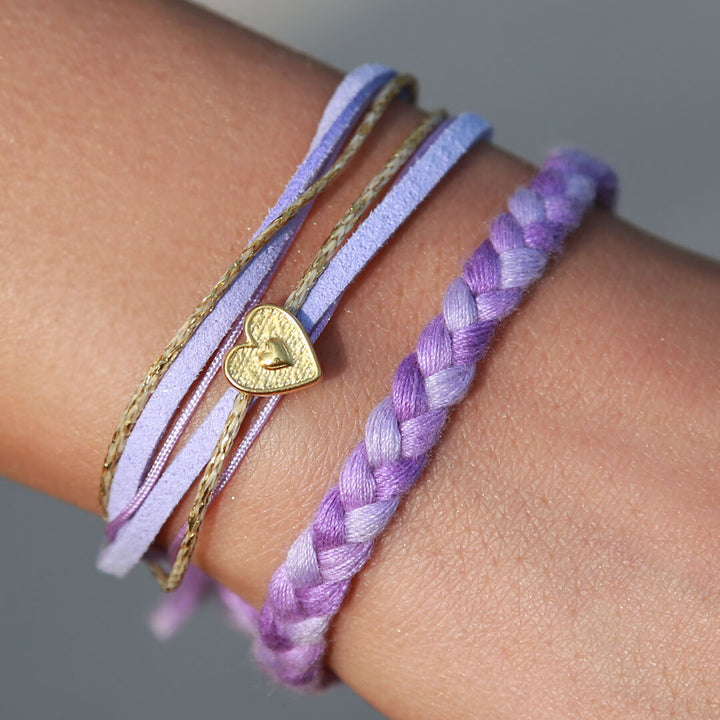 Wrap bracelet lilac heart