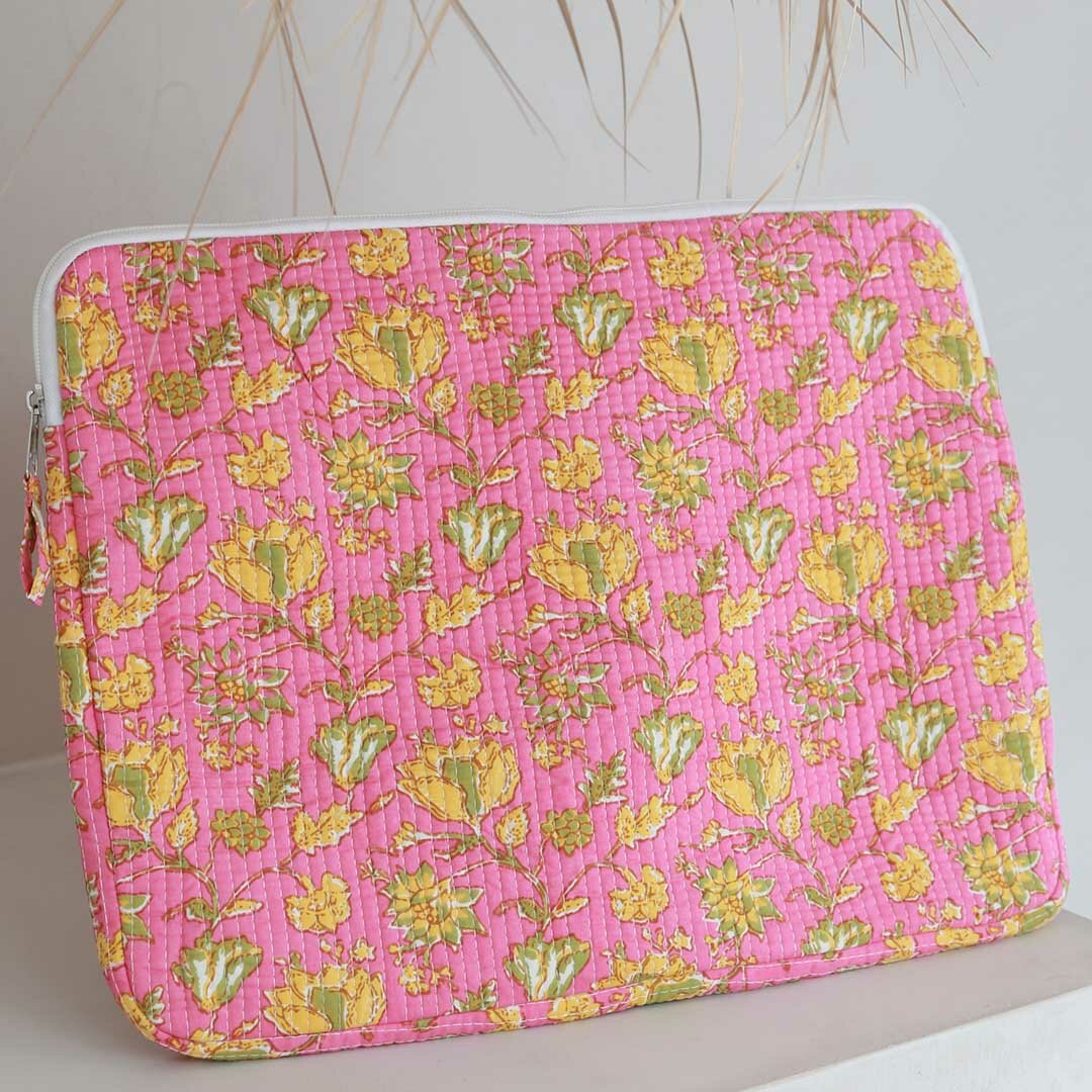 Laptop cover Fez pink yellow