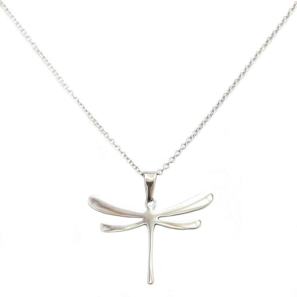 Silver necklace dragonfly