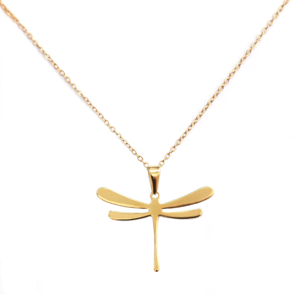 Gold necklace dragonfly