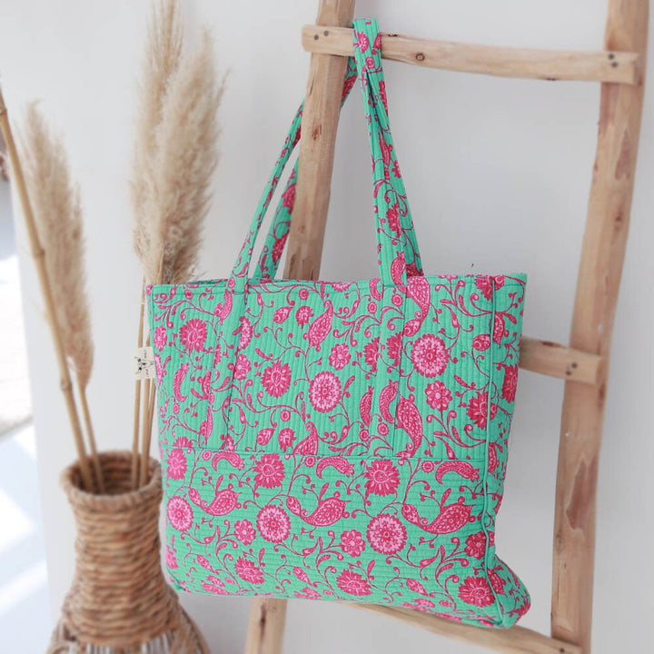 Schoudertas Fez turquoise pink