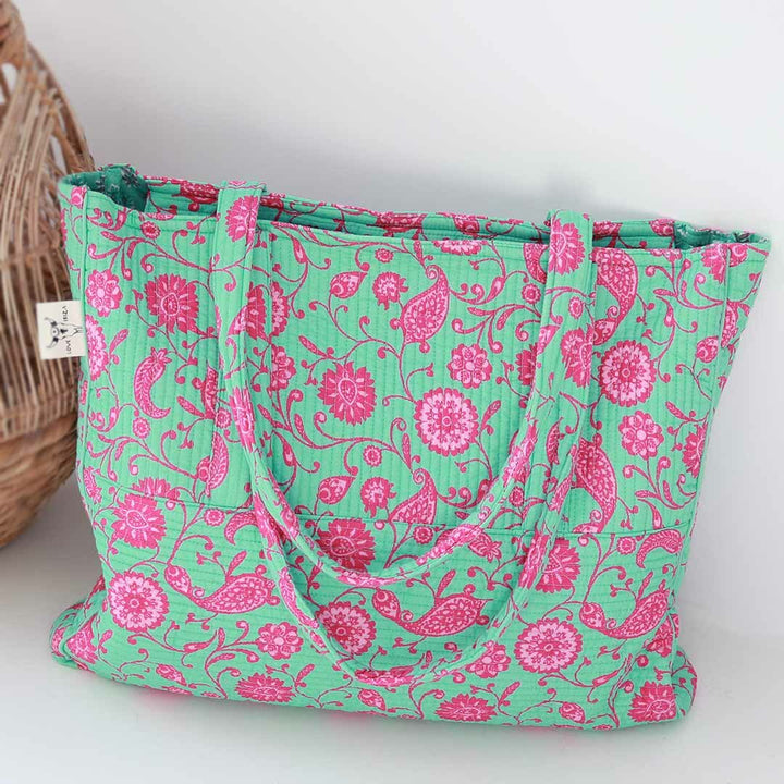 Schoudertas Fez turquoise pink