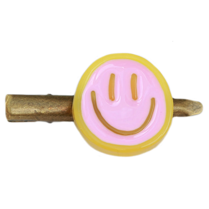 Haarclip smiley pink yellow