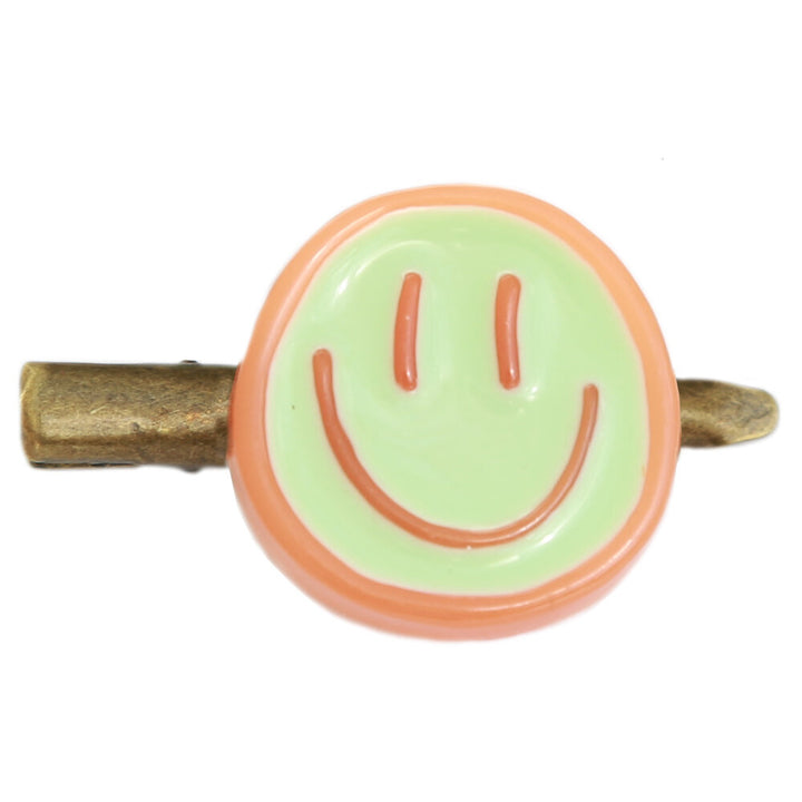 Haarspange Smiley Braun Grün