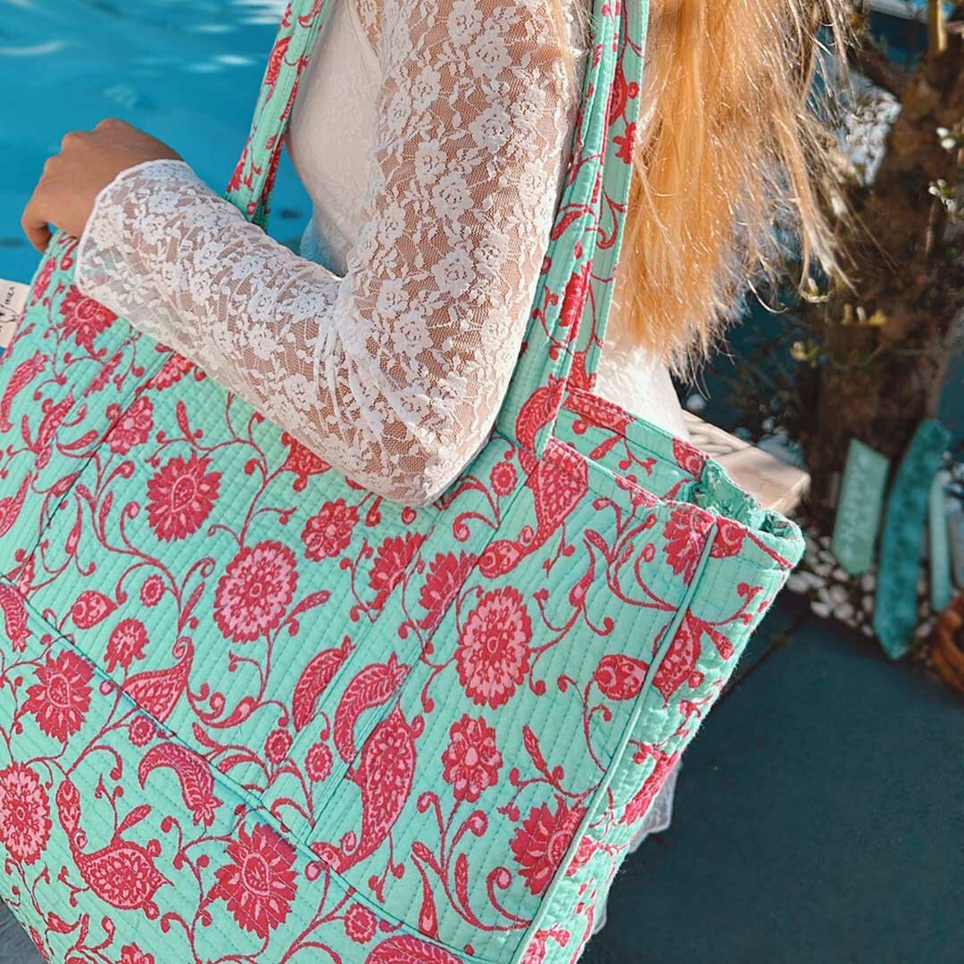 Schoudertas Fez turquoise pink
