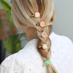 Haarclip smiley orange lilac