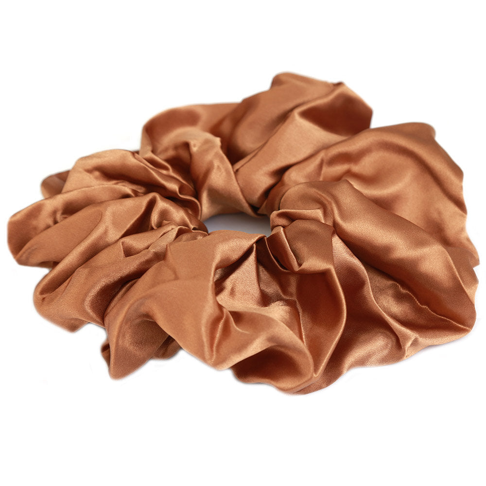 Chouchou large satin cognac