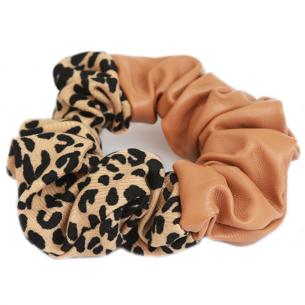 Scrunchie duo leopard leather 