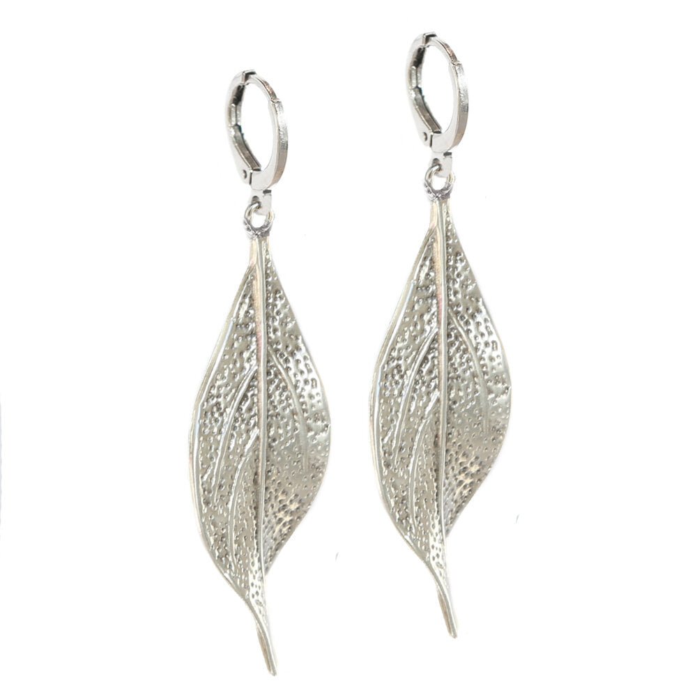 Boucles d'oreilles en argent leaf