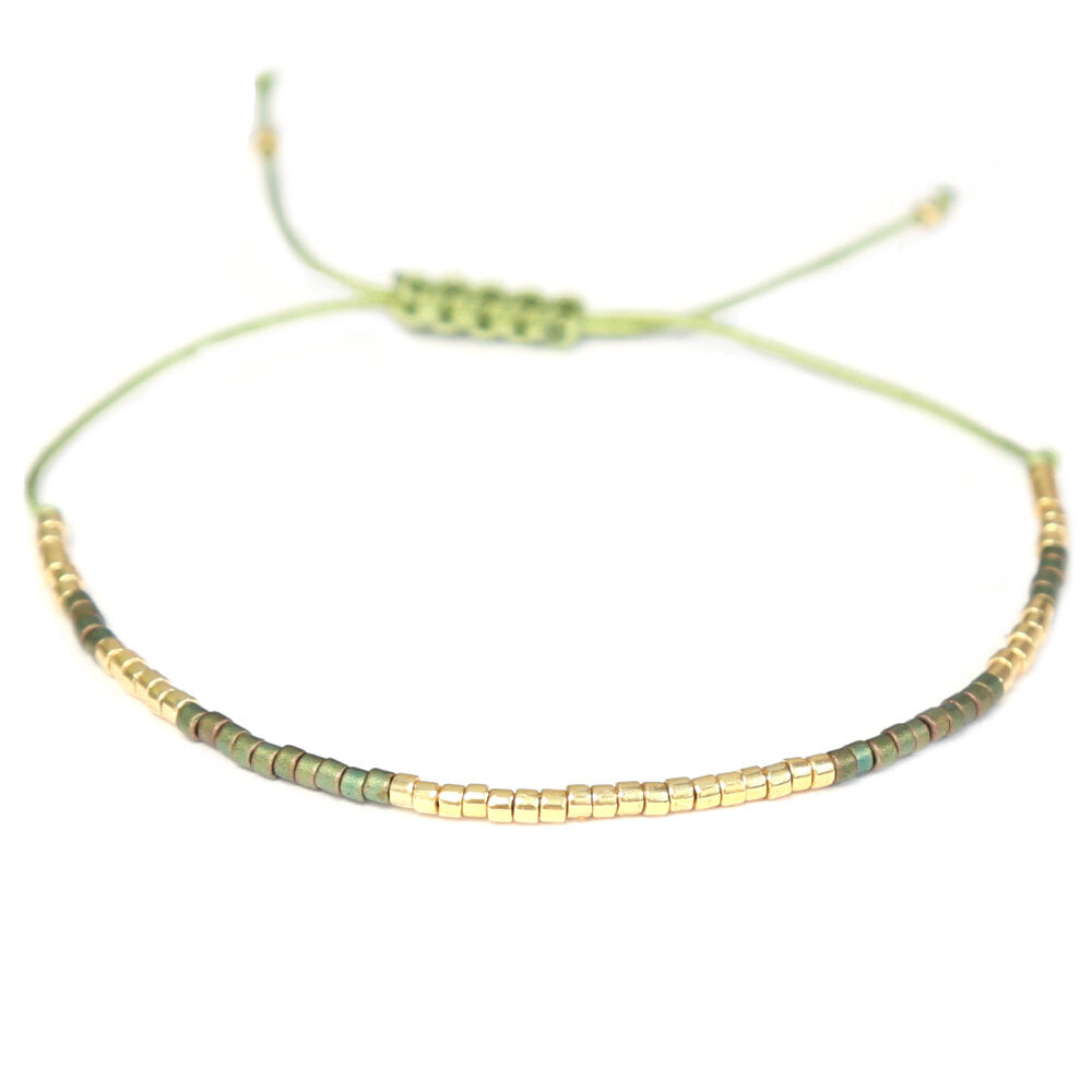 Miyuki bracelet olive gold